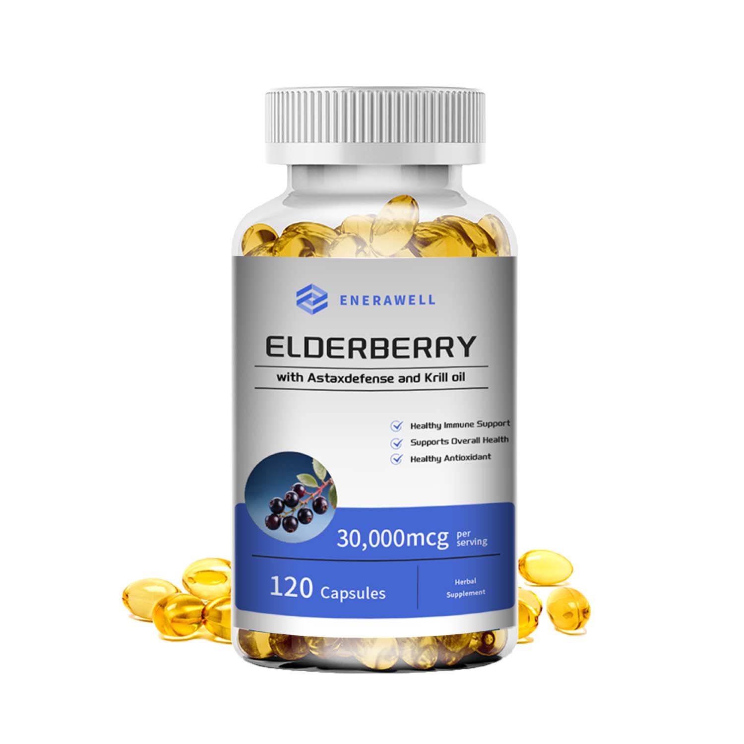 Omega 3 Fish Oil - 남극 크릴 오일 1000mg 캡슐, 천연
