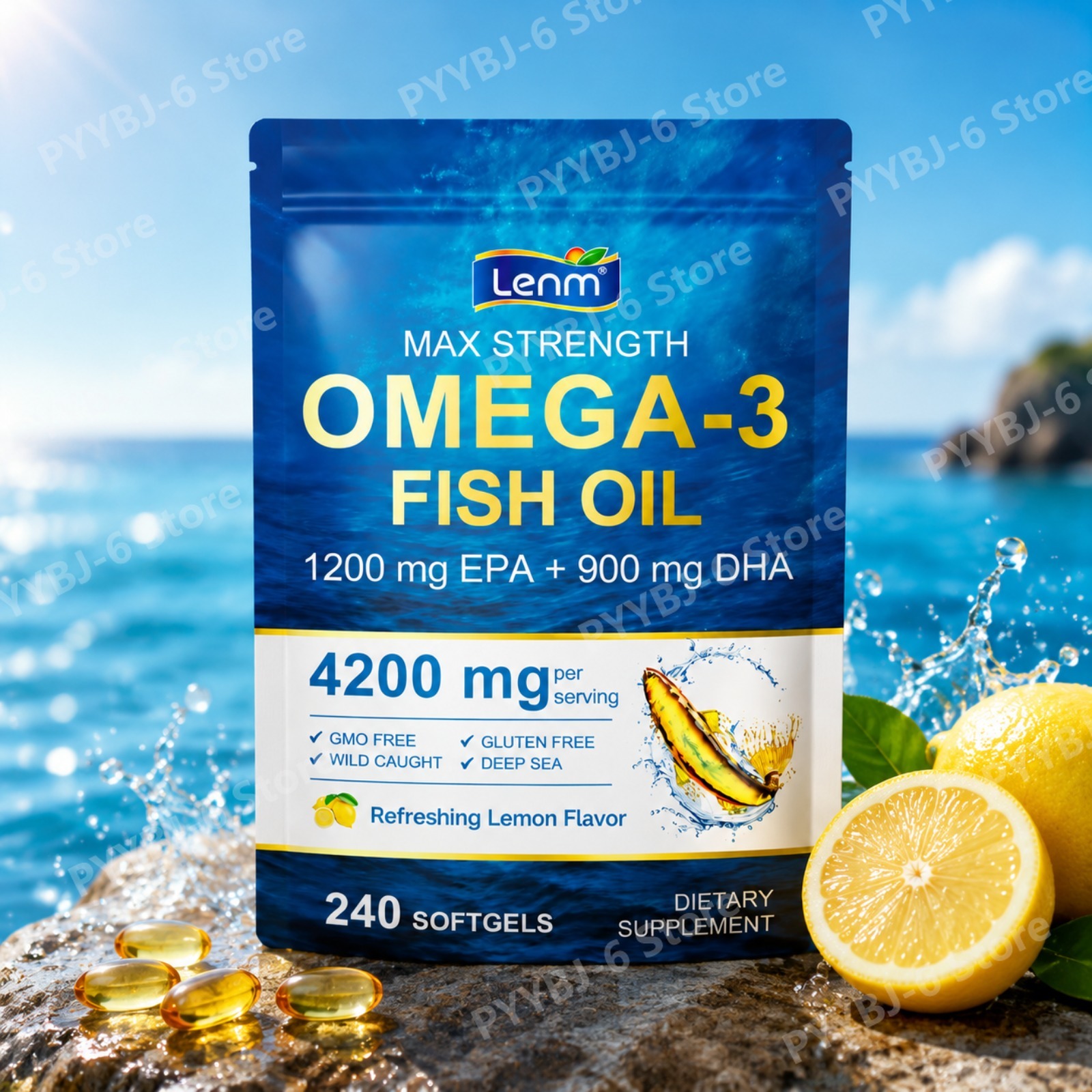 Omega 3 Fish Oil - 렌엠 트리플 스트렝스 오메가-3 4200mg 피쉬