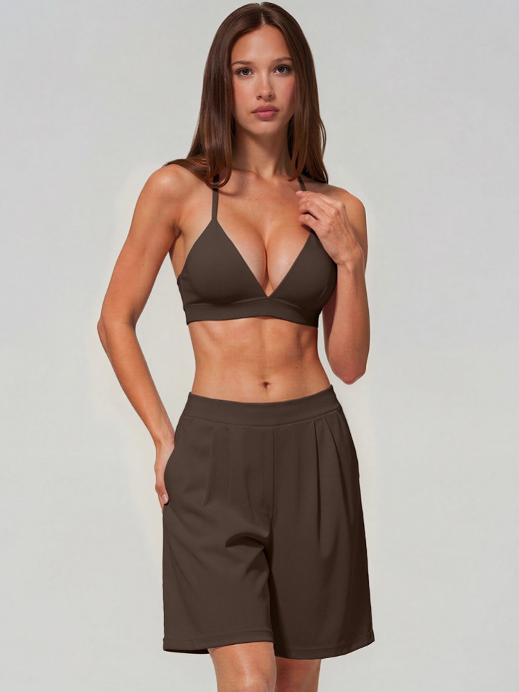 2피스 여성용 속건 스포츠 세트 V넥 민소매 탑 반바지 - Fitness & Nutrition Lab 리뷰 및 가격